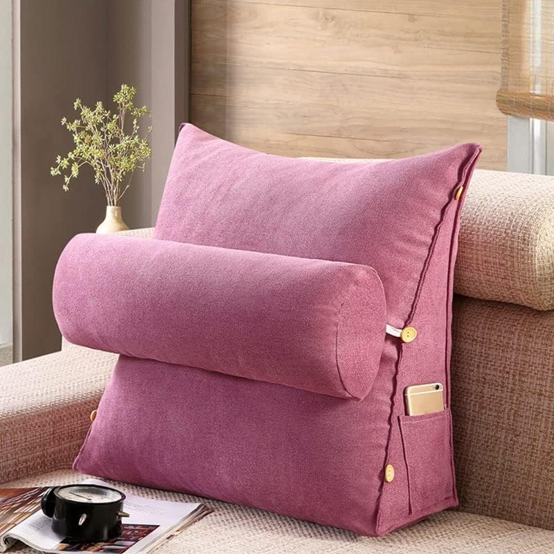 Velvet Reading Pillow Backrest Cushion Round with Filling Cotton Core Wedge Back Lumbar Support