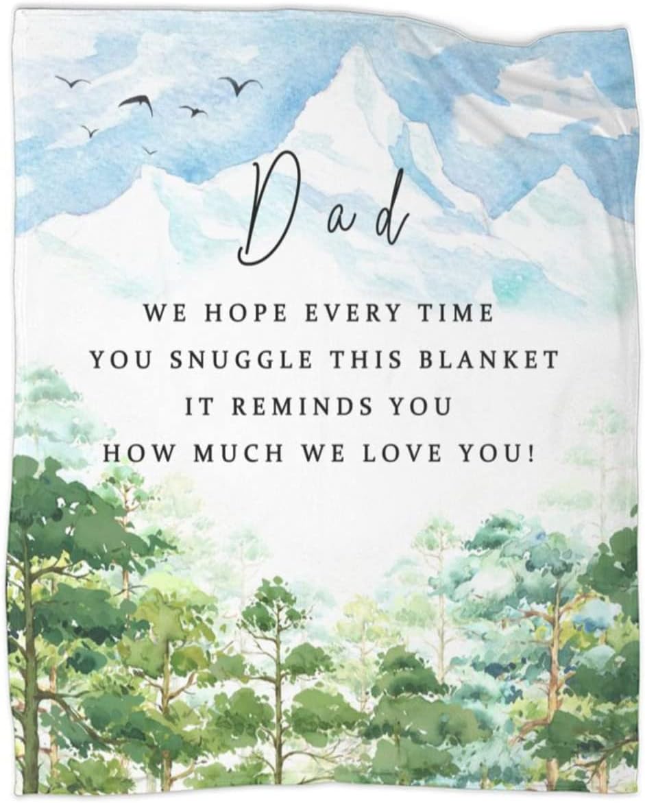Dad Gifts Fathers Birthday Gift, Dad Blanket from Daughter Son, Birthday Gift for Dads, Soft Flannel Throw Blankets for Sofa Couch Bed 60" x 50"