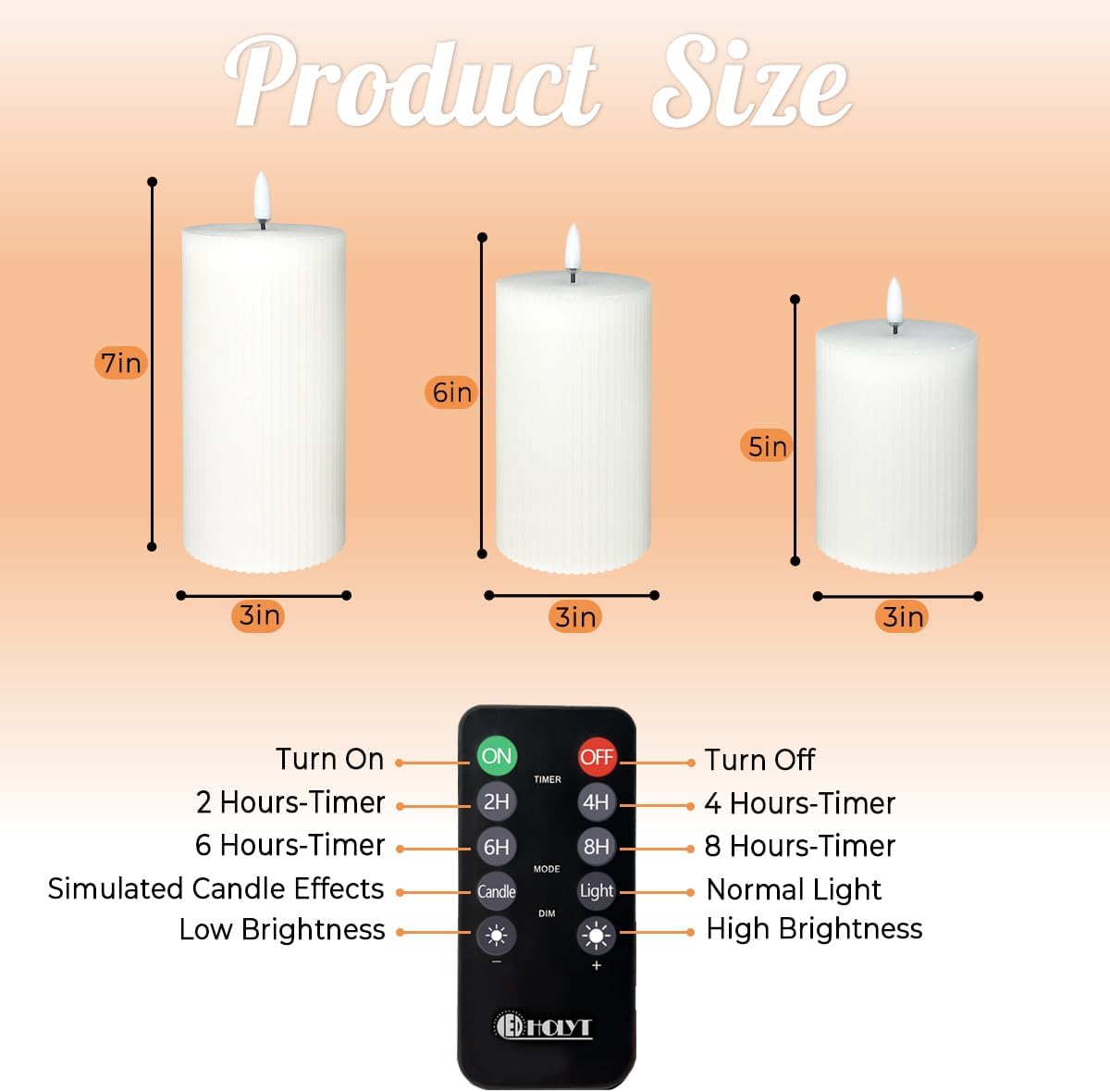 Rechargeable Flameless LED Pillar Candles–Luminous Real Wax Indoor Home Decor–Set of 3, Realistic Flickering LED Flame,Remote & Timer, USB-Rechargeable（White）