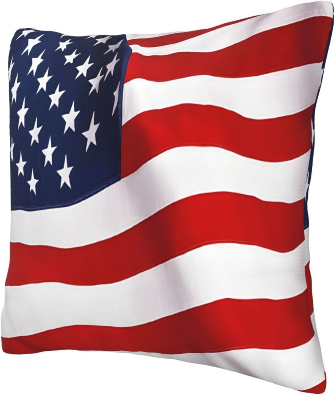 All-Season Square Pillow Covers 18"X18", Flag Patriotic, Decorative Throw Pillow Covers for Sofa Bed Couch, Hidden Zipper Cushion Cover, Square Lumbar & Accent Pillowcases for Home Decor