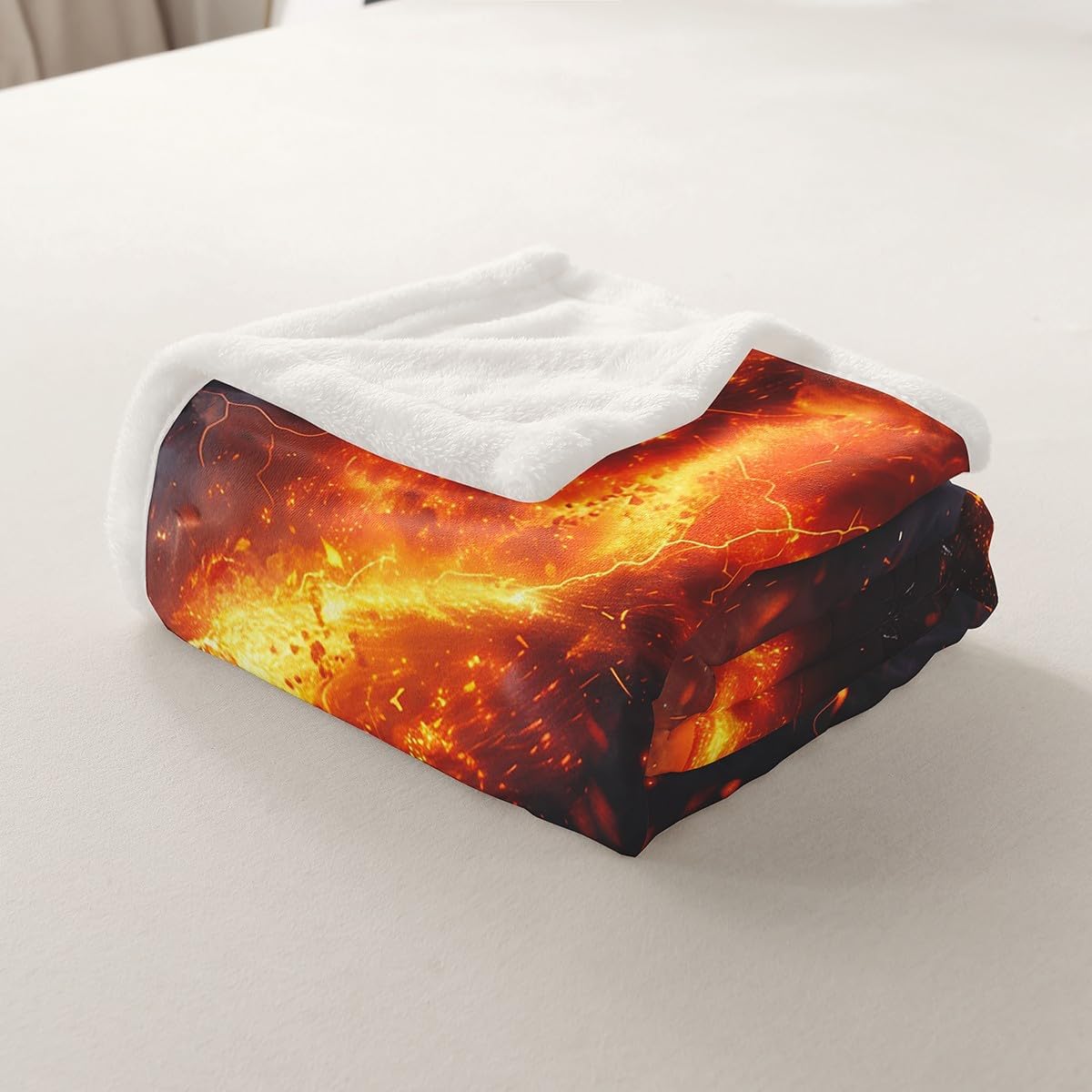 Natural Disaster Throw Blanket Lightning Tornado Print Sherpa Blanket Throw 50"X60",Natural Disasters Kids Fleece Blanket for Boys Teens Men Bedroom Decor,Tornado Natural Senery Plush Bed Blanket