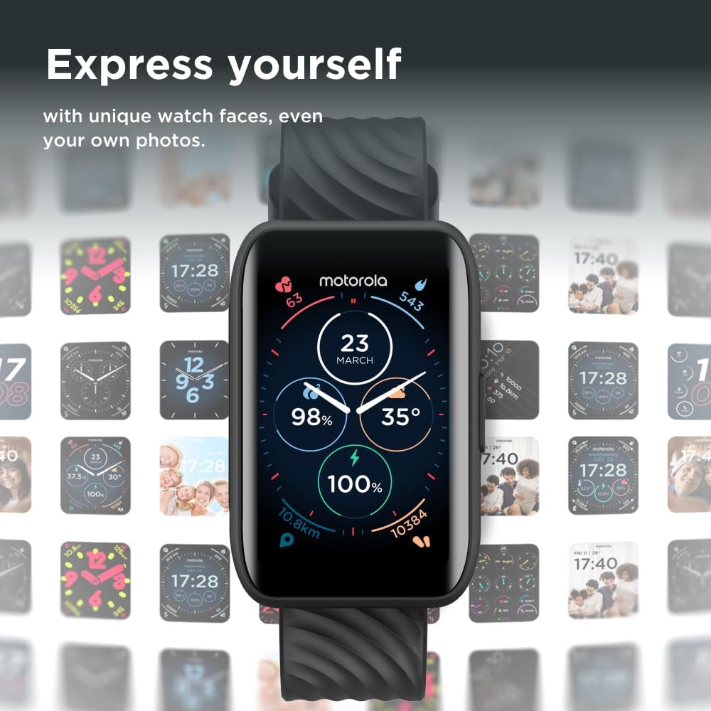Motorola Moto 40 Bluetooth Smartwatch -10 Days Battery Life, Google Fit Integration, 1.5'' Crystal Clear Display, Heart Tracking, in-Depth Sleep Tracking, iOS and Android Compatible - Rose Gold