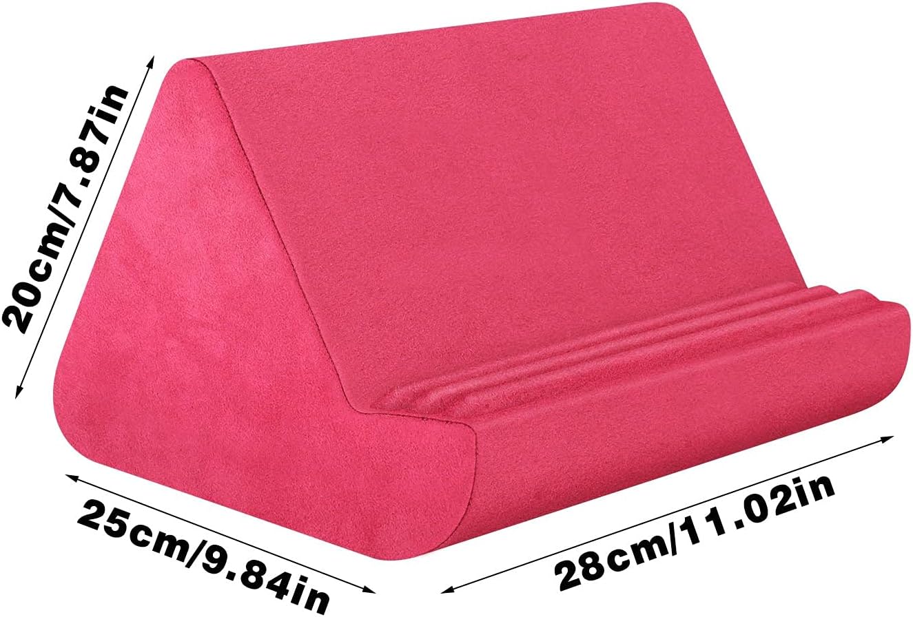 BZVV Soft Tablet Stand Pillow with Pocket,Adjustable 3 Viewing Angle,Lazy Holder for Bed Sofa,Compatible with iPads Tablets eReaders Smartphones Books Magazines
