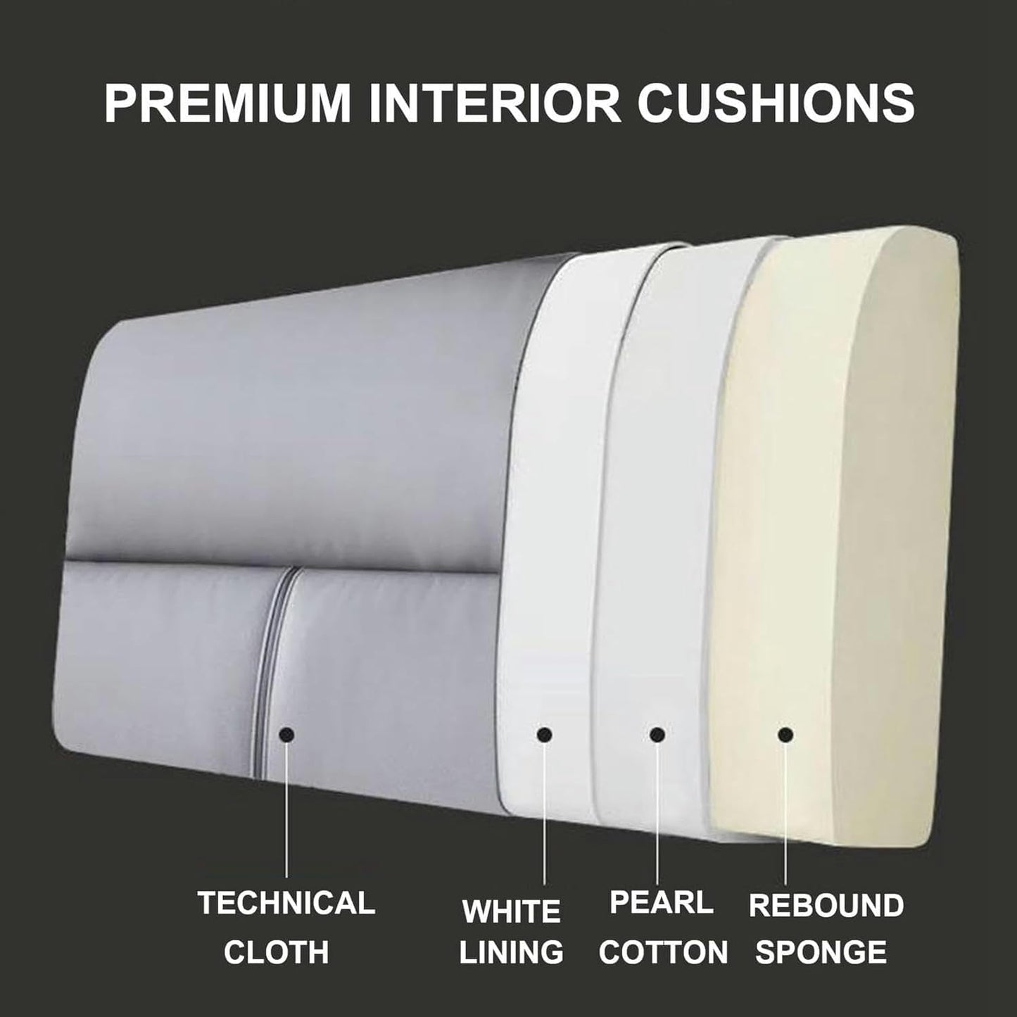 AMNOOL Reading Bed Rest Pillow Large Backrest Headboard Cushion Pillowboard Wedge Upholstered Adult Shoulder Lumbar Support Bolster for Dorm Room Daybed, Gray
