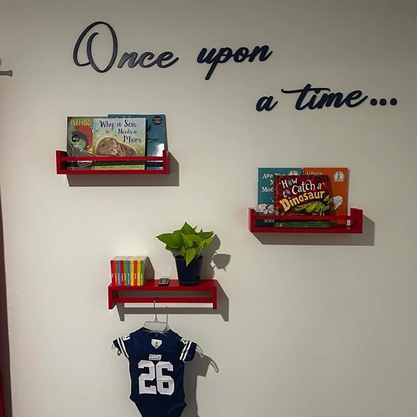 Once upon a time sign,Reading Corner Sign - Kids Bedroom Wording Sign for Reading Corner Kids Room Family Bookshelf Home Décor Birthday Present DIY Decoration