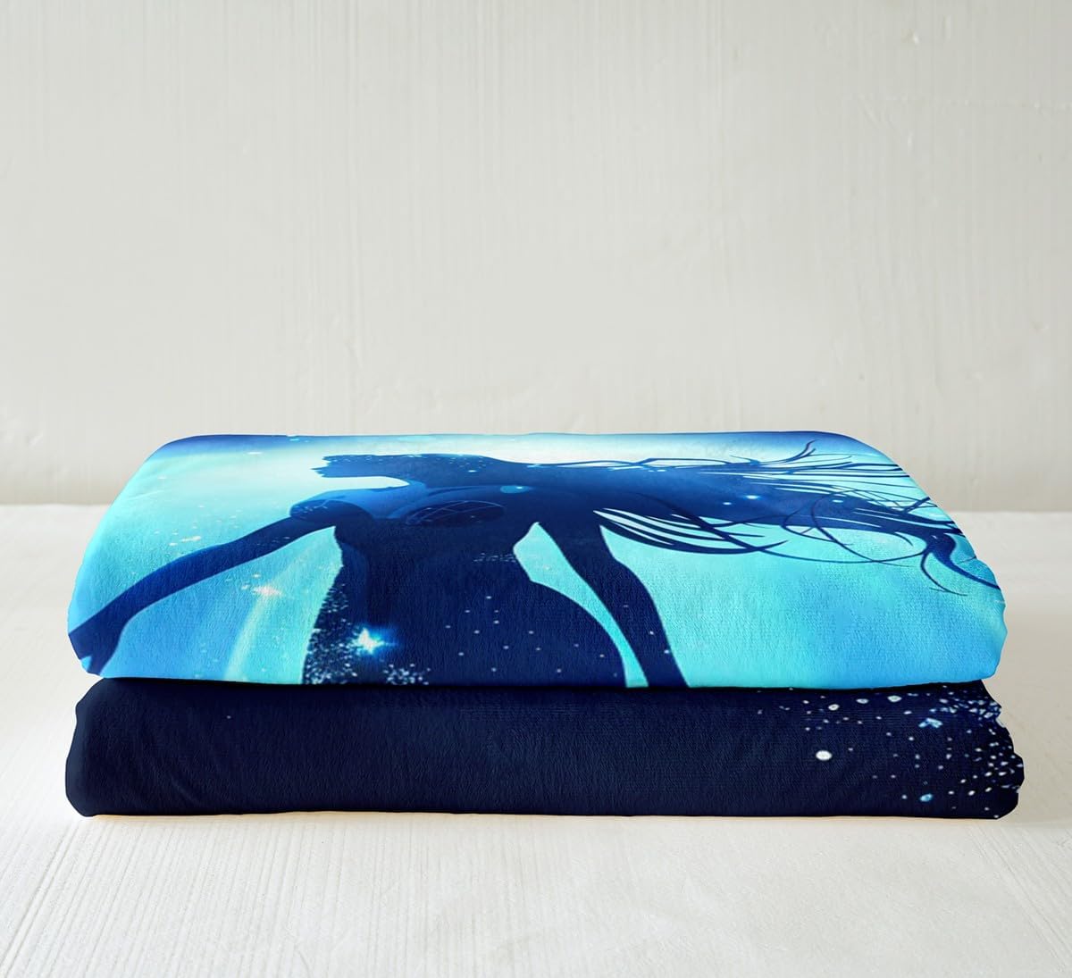 Feelyou Mermaid Sherpa Throw Blanket Ocean Marine Theme Fleece Blanket for Sofa Couch Women Sea Underwater World Fuzzy Blanket Dreamy Creature Sealife Room Decor Baby 30"x40" Blanket