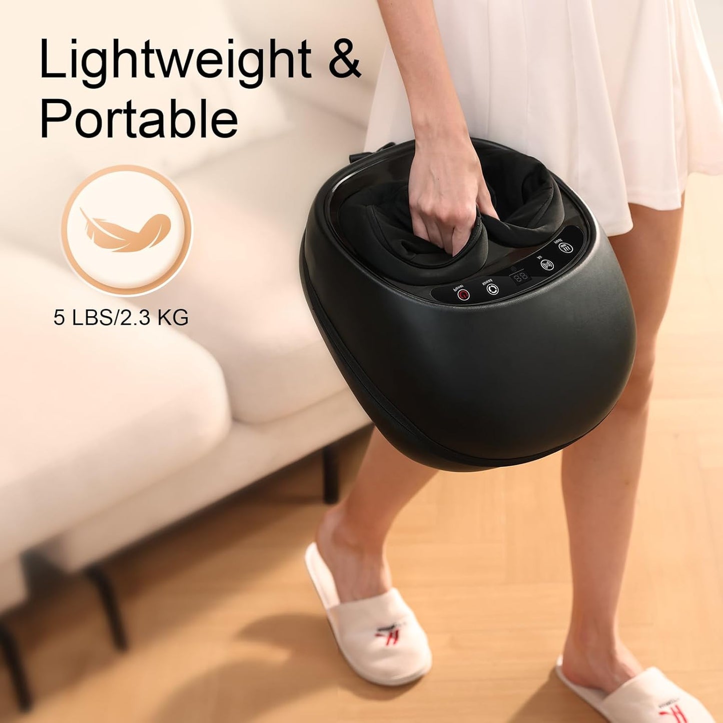 Foot Massager with Heat, Deep Kneading Therapy Compression, Shiatsu Feet Massager Machine for Plantar Fasciitis, Neuropathy Pain, Birthday Gifts for Women Mom Men Dad