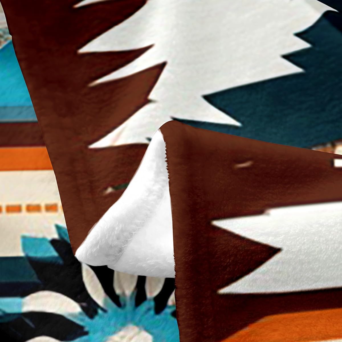 Erosebridal Geometric Boho Tribe Warm Blanket Baby 30x40,Exotic Nordic Style Soft Microfiber Fuzzy Blanket for Bedroom Living Room,Wetsern Cow Print Throw Blanket,Cattle Bull Cowhide Fleece Blanket