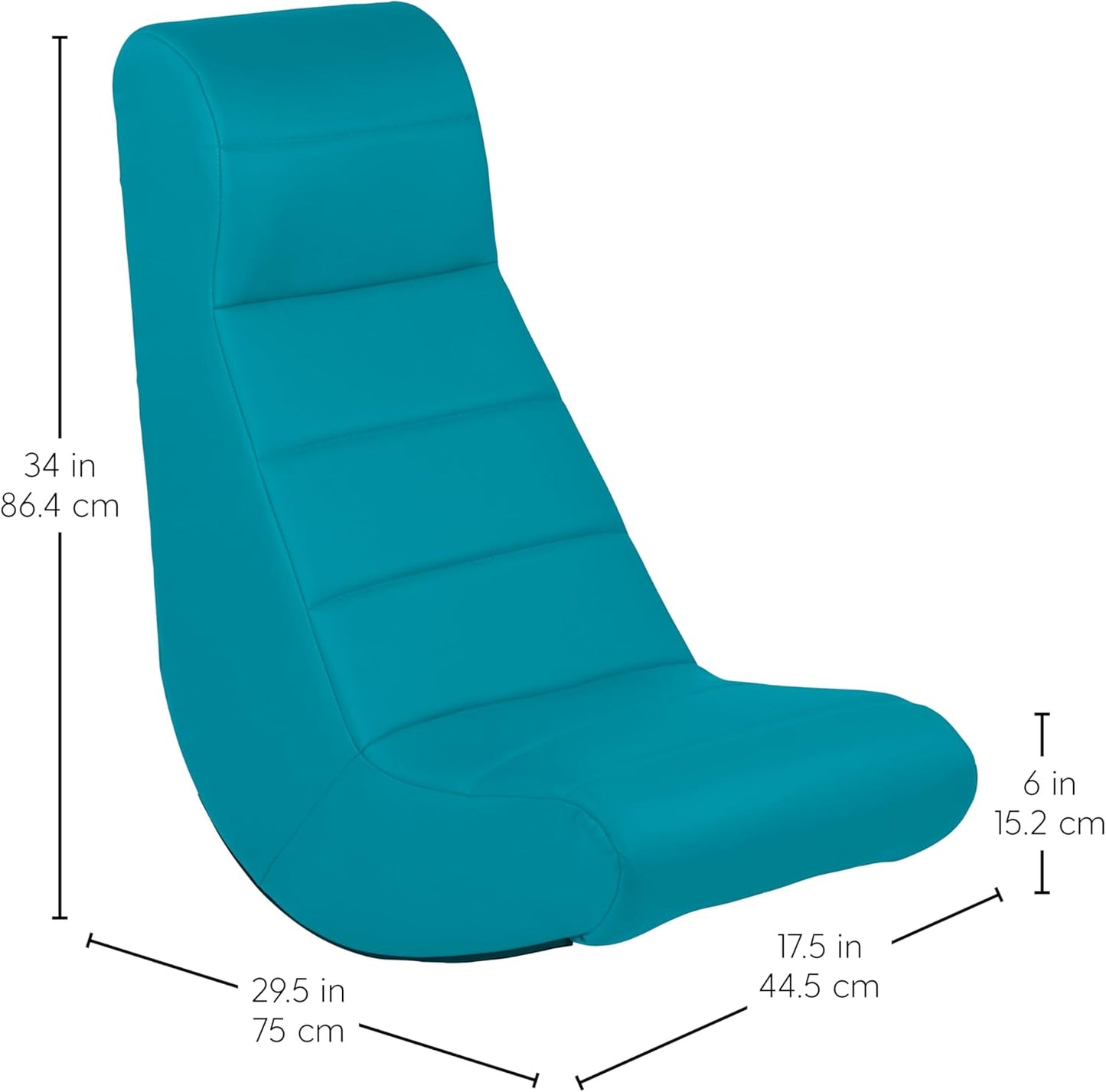 FDP Horizontal Floor Rocker, Lightweight Video Rocker for Kids and Teens, Ergonomic Chair for Reading, Gaming, Watching TV - Teal, 10489-TL