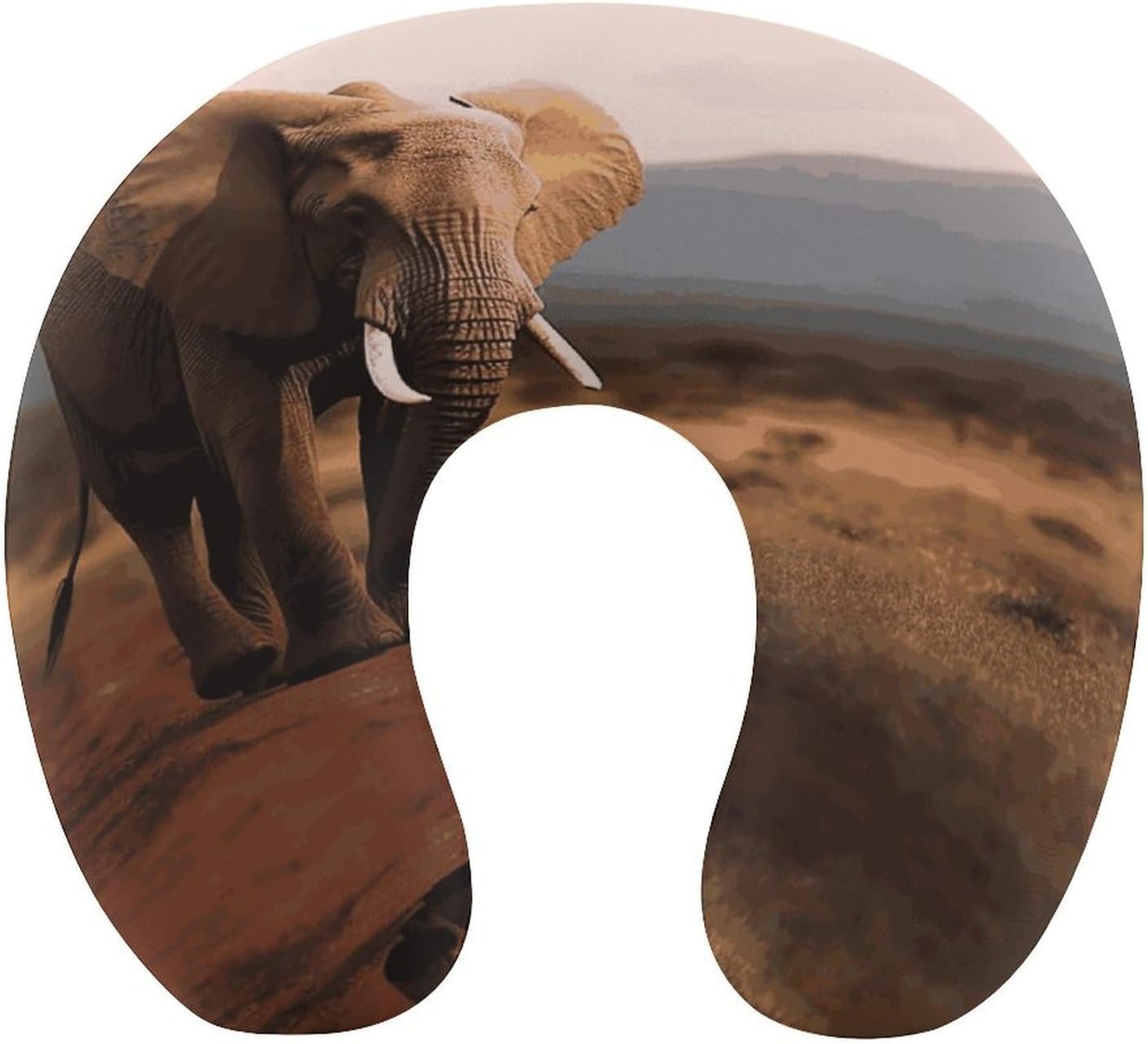 Walking Elephant Neck Pillow Memory Foam U Shaped Pillows Portable Pillows for Shoulder Travel Head Support Pillow with Concealed Zipper for Airplane Car Home Office