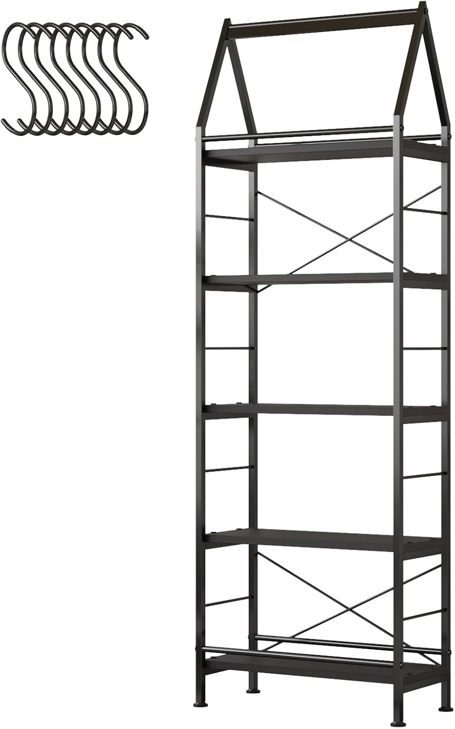 5-Tier Bookshelf, Standing Shelf Units,Tall Standing Bookcase, Modern Display Shelf Unit Storage Organizer Rack for Study Room Home Office,Black