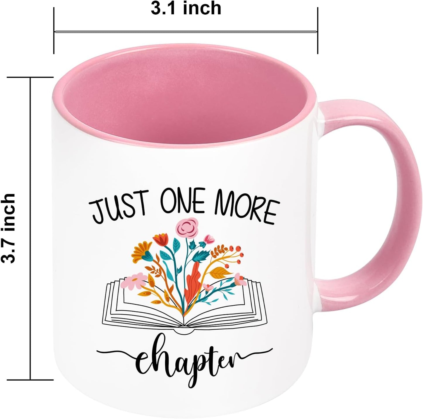 Cabtnca Book Lovers Gifts, Christmas Gifts for Book Lovers Women Readers, Just One More Chapter Mug, Librarian Gift for Readers, Bookaholic, 11 Oz