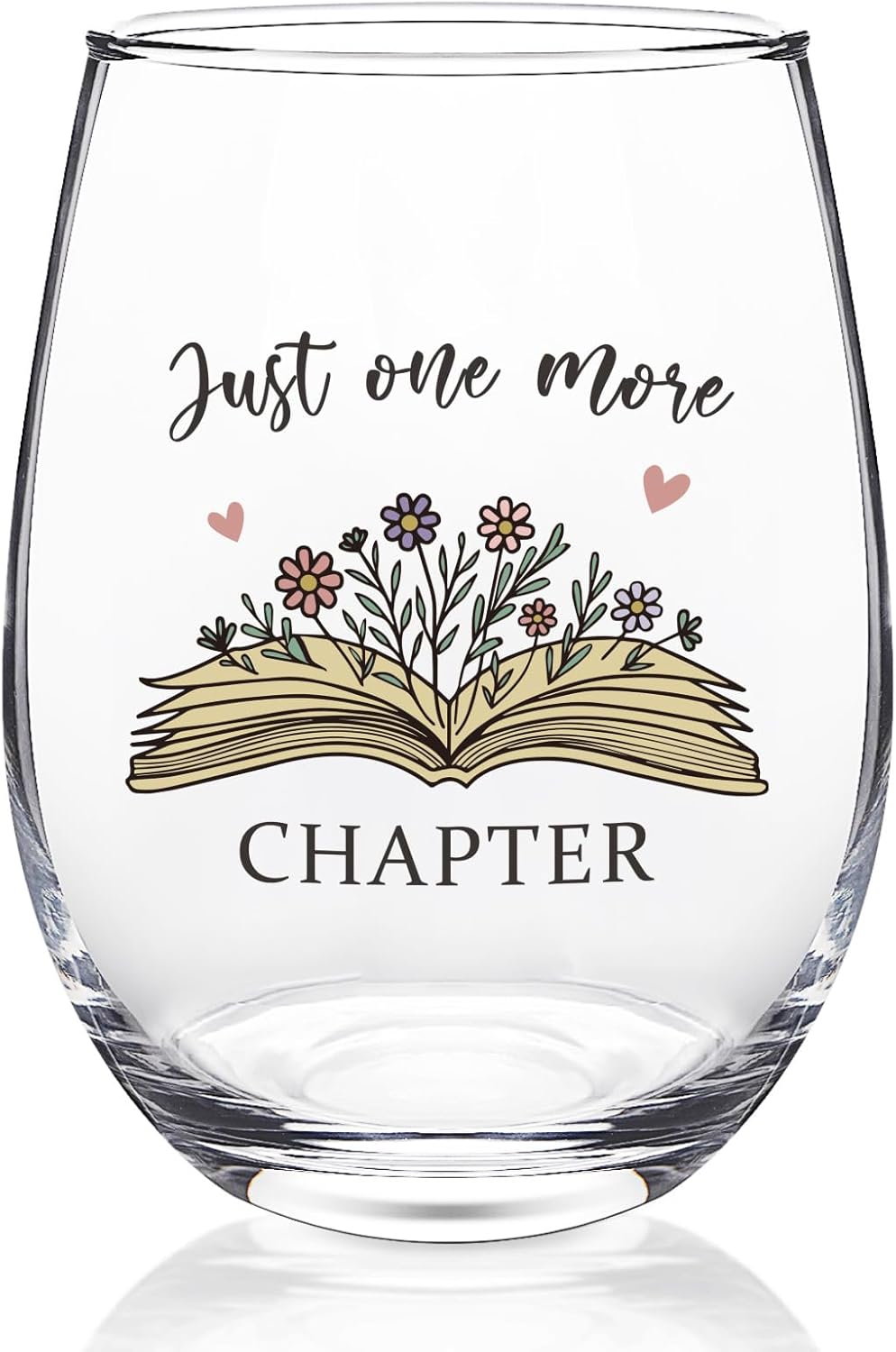 Futtumy Just One More Chaper Wine Glasses 17oz, Book Lovers Gifts, Mothers Day Birthday Christmas Gifts for Book Lovers Women Readers Freinds, Funny Reading Accessories Librarian Bookish