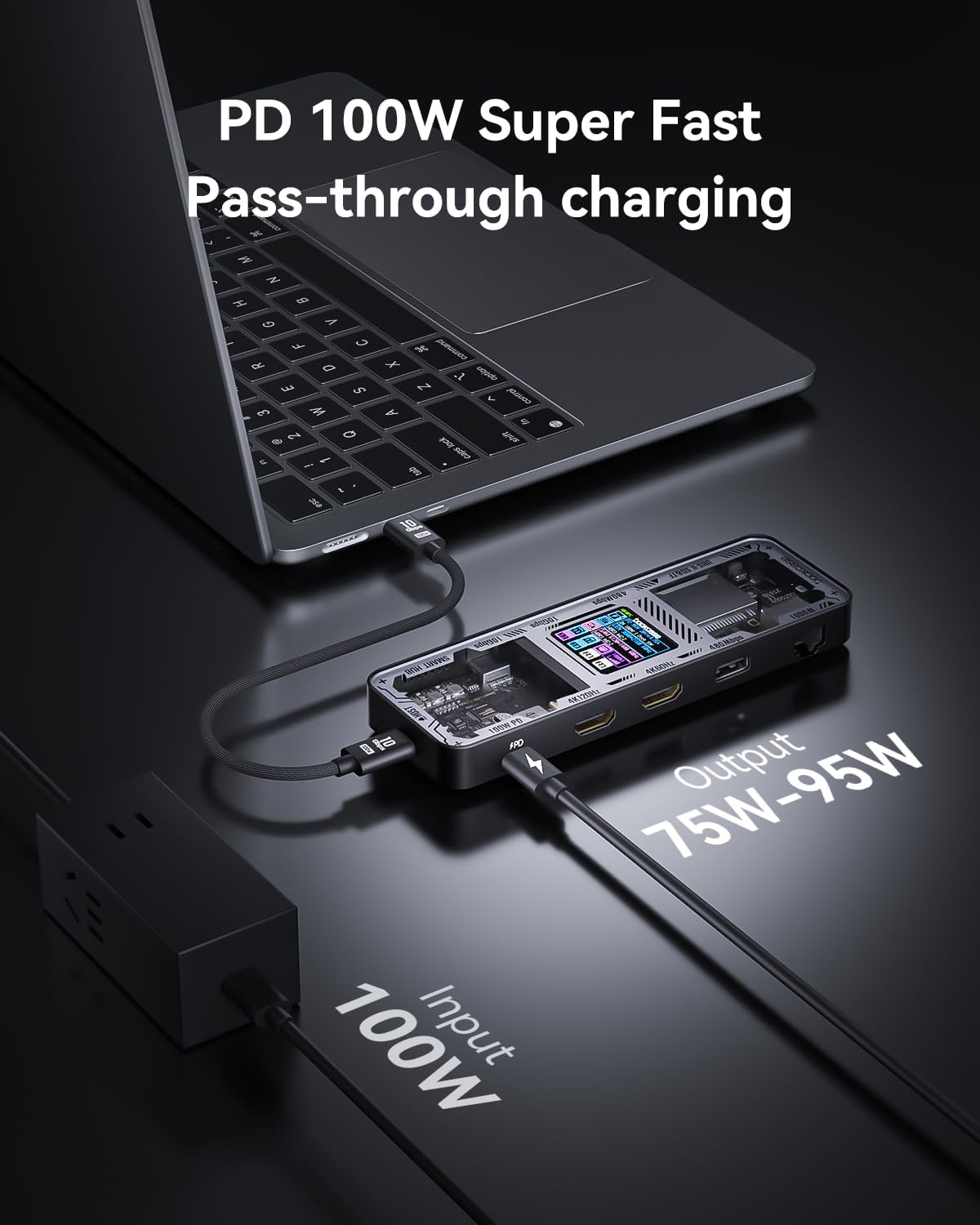 DOCKCASE Explorer Edition 10-in-1 USB C Hub, Dual 4K HDMI Docking Station for 2 Monitor, Gigabit Ethernet,1 USB-C and 3 USB-A Ports,100w PD, UHS-II TF/SD Card Reader for MacBook Pro, XPS, and More