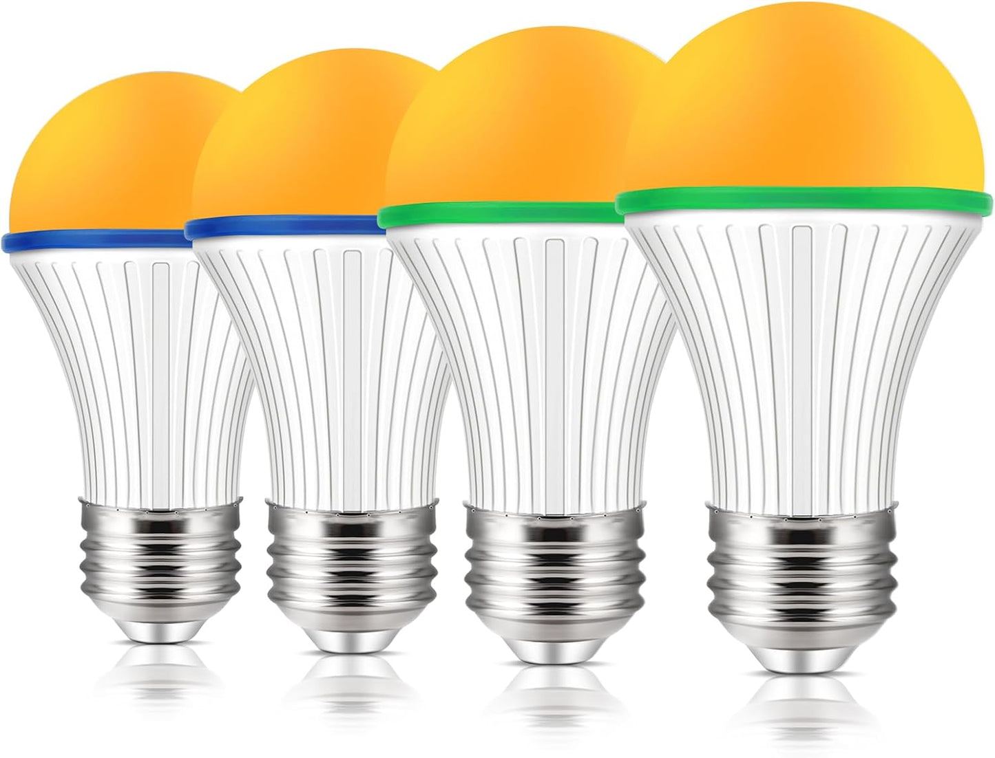 KINUR A15 3W Low Watt Amber Lights - Warm Light Bulbs for Sleep 25W Equivalent - E26 Medium Base -4 Pack