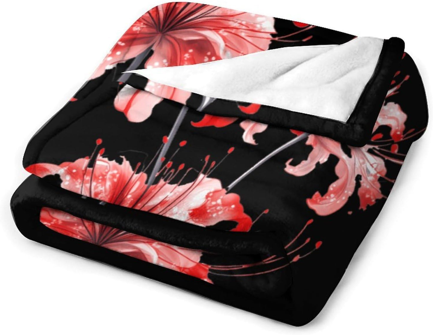 Higanbana Red Spider Lily Flannel Blanket Cozy Fuzzy Plush Throw Blankets for Couch Bed 30"*40"（76 * 100cm）