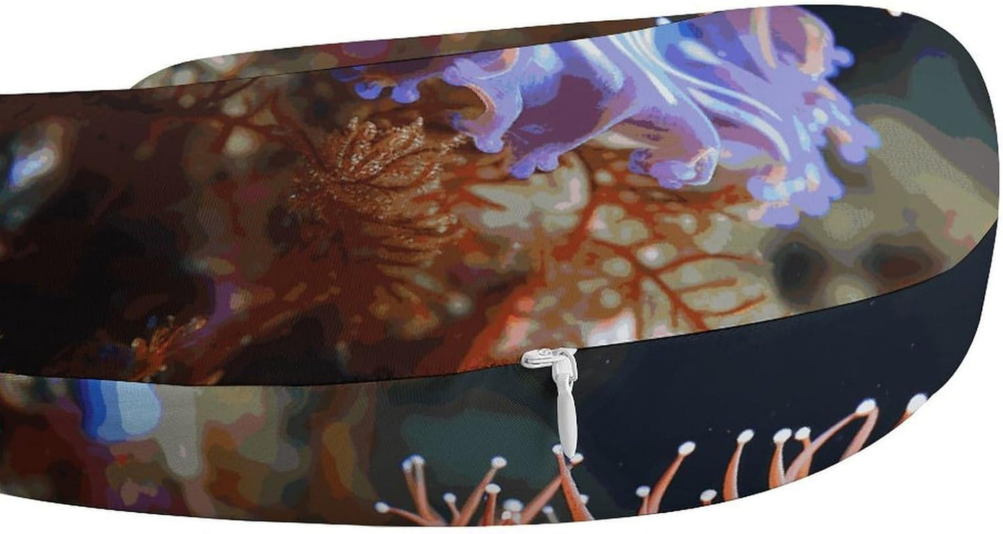 Nudibranch Neck Pillow Memory Foam U Shaped Pillows Portable Pillows for Shoulder Travel Head Support Pillow with Concealed Zipper for Airplane Car Home Office