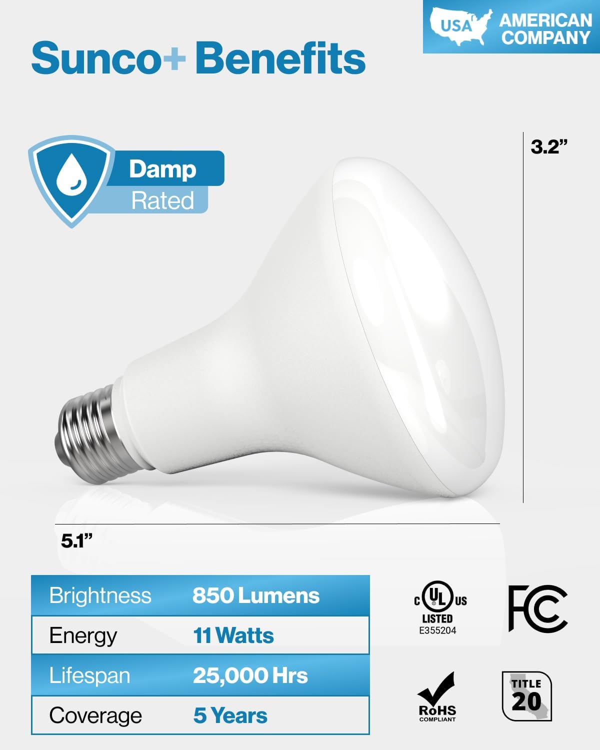 Sunco 12 Pack BR30 Light Bulbs LED, Recessed Can Light Bulbs, Indoor Flood Bulb, 850 LM, 11W (65W Equivalent), 2700K Soft White, Dimmable, E26 Base, for Home, Kitchen, Bedroom UL