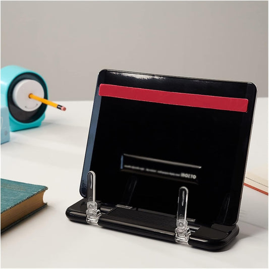 Book Stand Book Stand Holder for Reading Hands Free, Desktop Adjustable Reading Height and Angle Book Rest (Color : Mug) (Black)