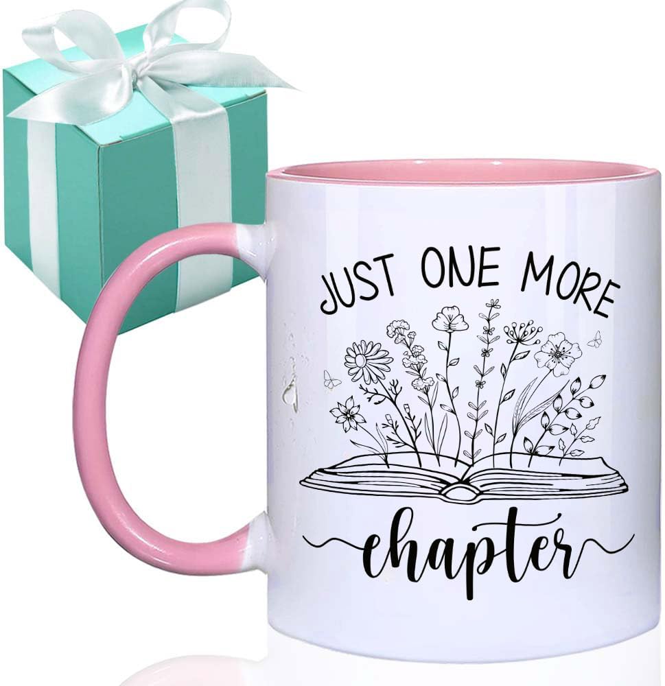 Just one more Chapter Book Lovers Mug Gifts for Women - Cute Book Birthday Gifts for Bookish Bookworms Readers Librarian Books Nerd Friends