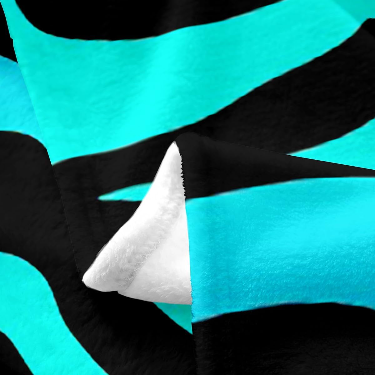 Zebra Stripes Fuzzy Blanket Animal Skin Print Flannel Fleece Throw Blanket for Sofa Couch Abstract Geometric Ultra Soft Bed Blanket Blue Purple Blanket 90"x90"