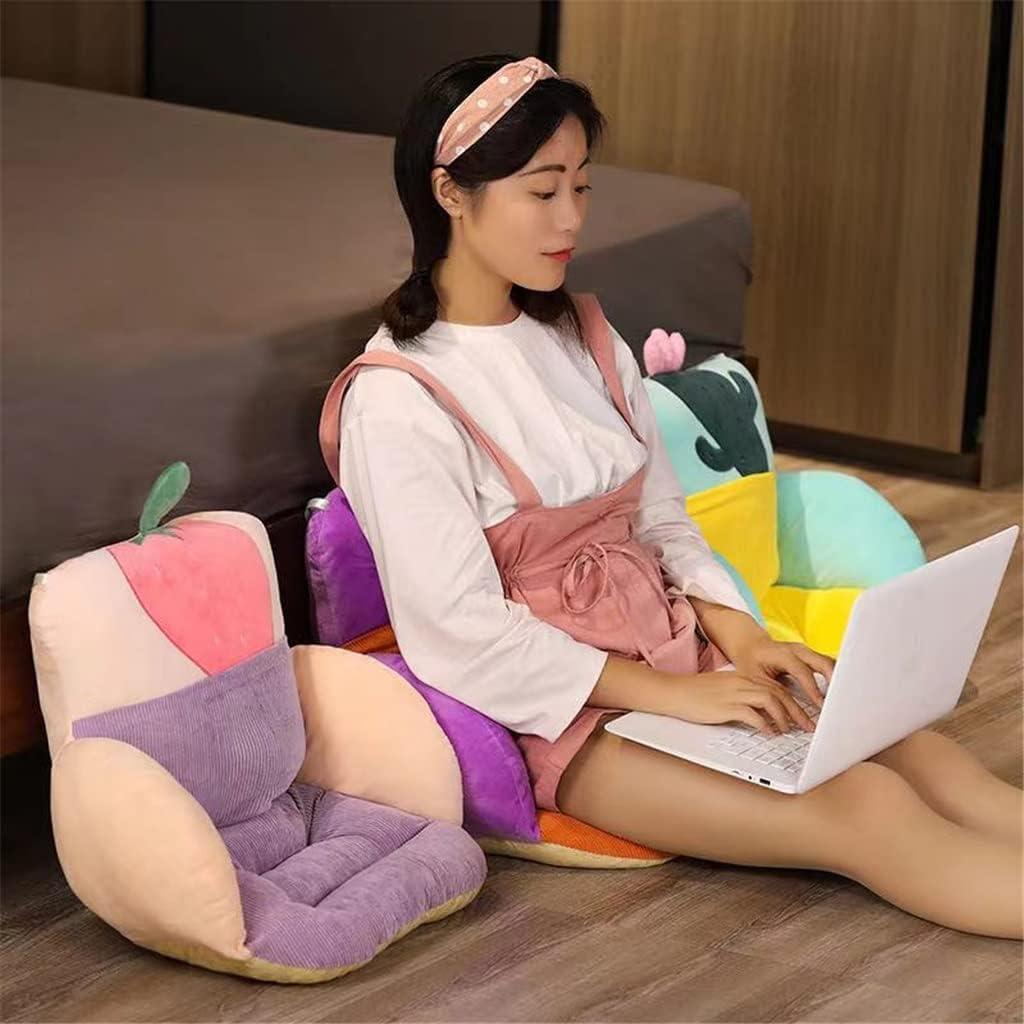 Cartoon Animal Plush Office Chair Cushion Non-Slip Lumbar Support Cushions Soft Comfortable Pillows Student(D,42x40x30cm)