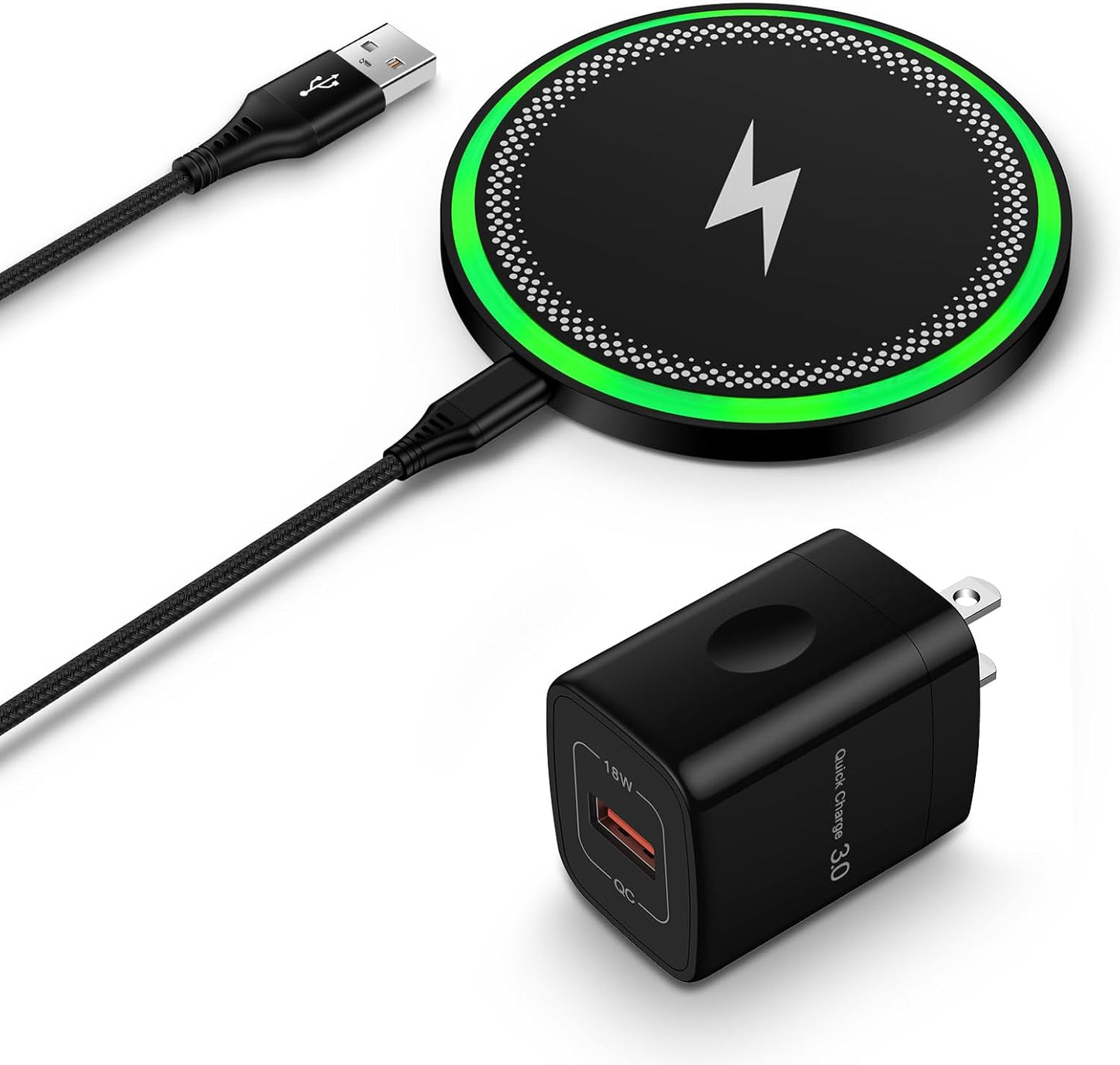 For Samsung Wireless Charger Fast Charging Pad for Galaxy S26/S25 Ultra/S24 Plus/S24 FE/S24Ultra/S23+/S22/S21,15W Wireless Phone Charger Android Charging Station Mat for Google Pixel 9 8A with Adapter