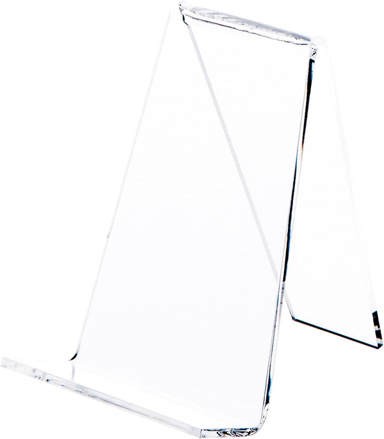 Plymor Clear Acrylic Book Easel with 1.125" Flat Ledge, 3.625" W x 4.25" D x 4.875" H