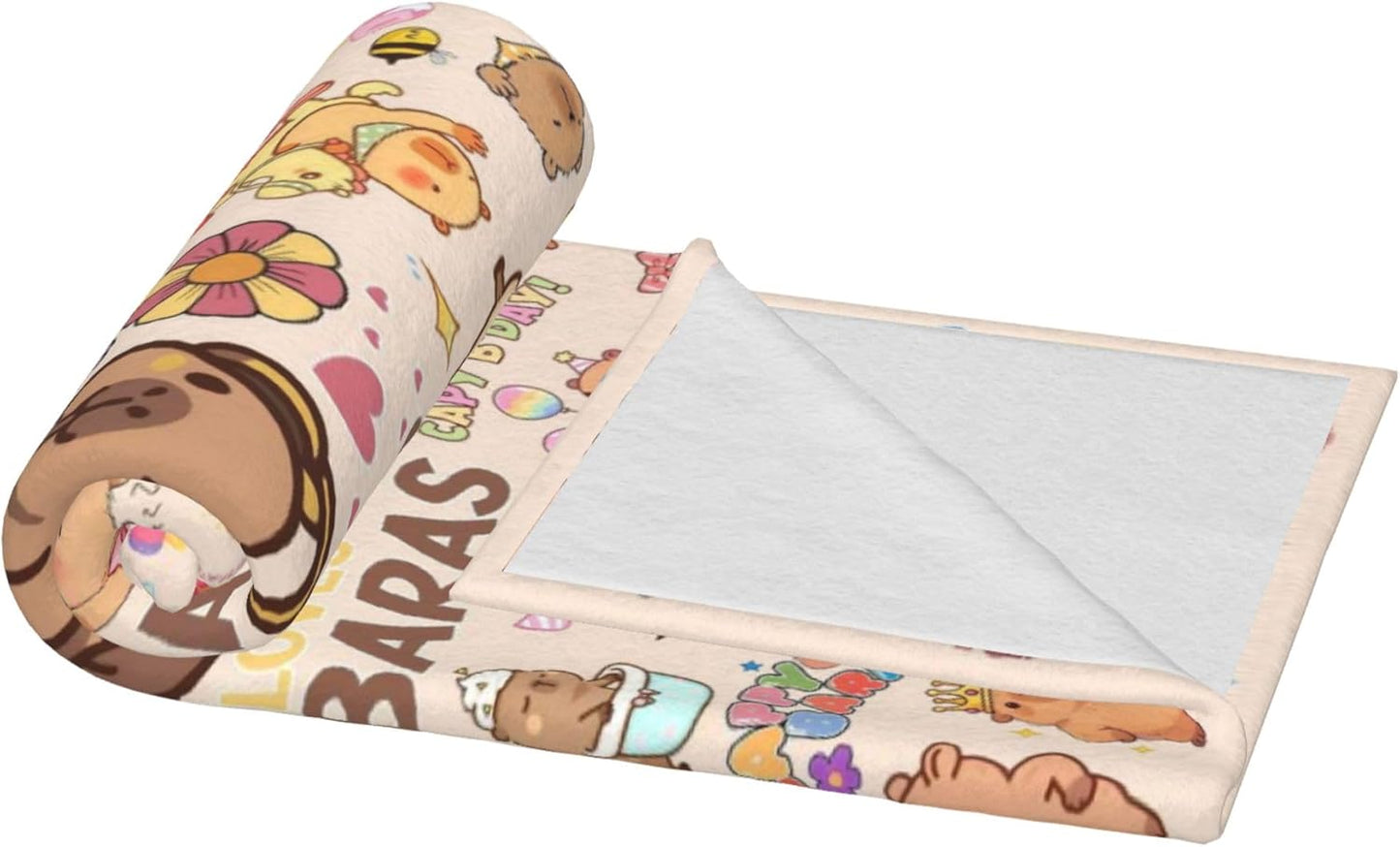 Capybara Gifts Blanket for Kids Girls Boys Adults Animals Lovers, Flanne Throw Blanket, Soft Cozy, Warmth, Fluffy Fuzzy Blankets for Couch, Bed, Travel, Living Room, Home, Decor (Capybara, 60"x50")