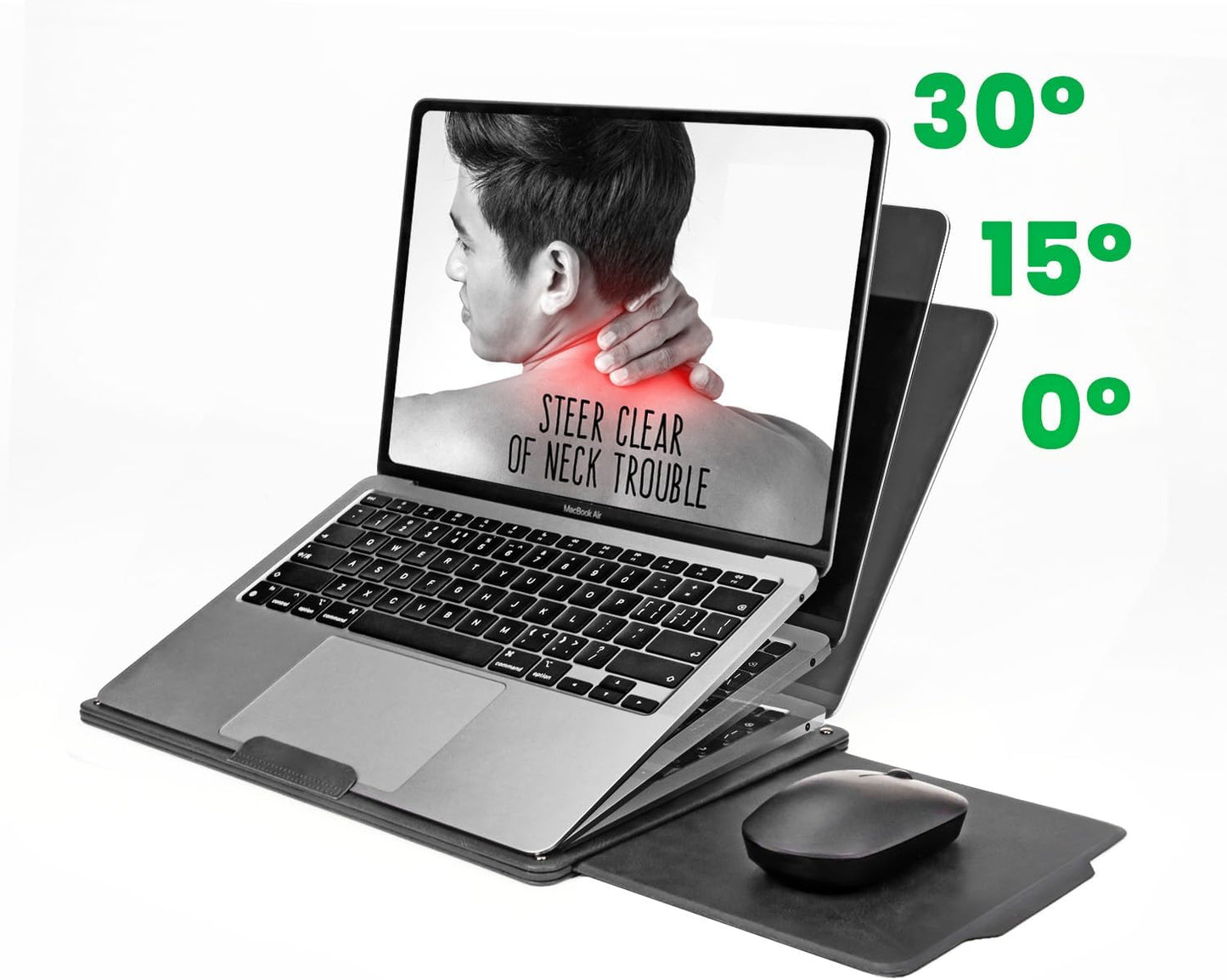 PUNCUBE Portable Lap Desk - Lap Desk with Retractable Mouse Pad, Adjustable Stand, Writing Board, Expandable Surface, and Heat Protection for Laptops and Tablets (Black)