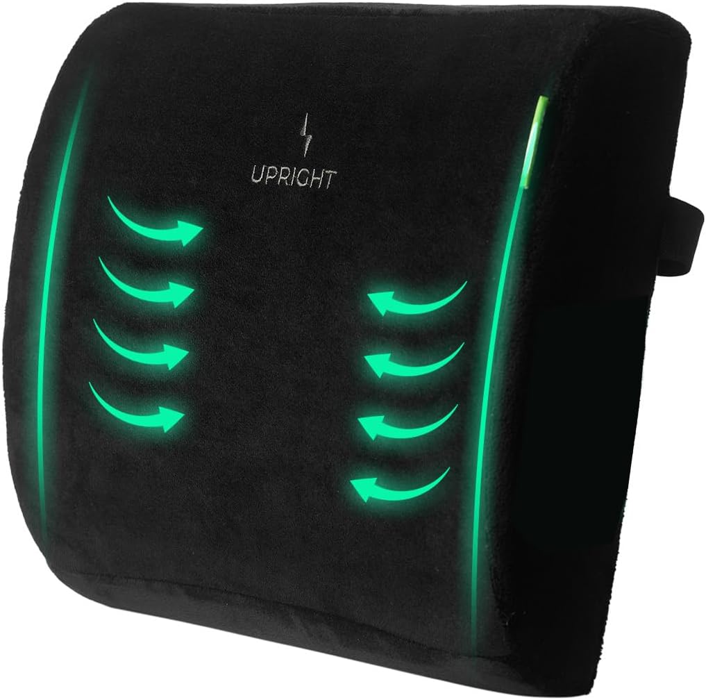 Upright GO Ergonomic Lumbar Support Pillow | Gel Memory Foam Back Cushion for Office Chair