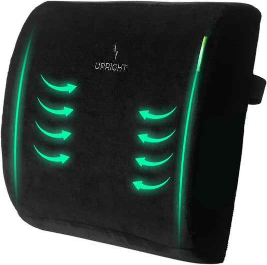 Upright GO Ergonomic Lumbar Support Pillow | Gel Memory Foam Back Cushion for Office Chair