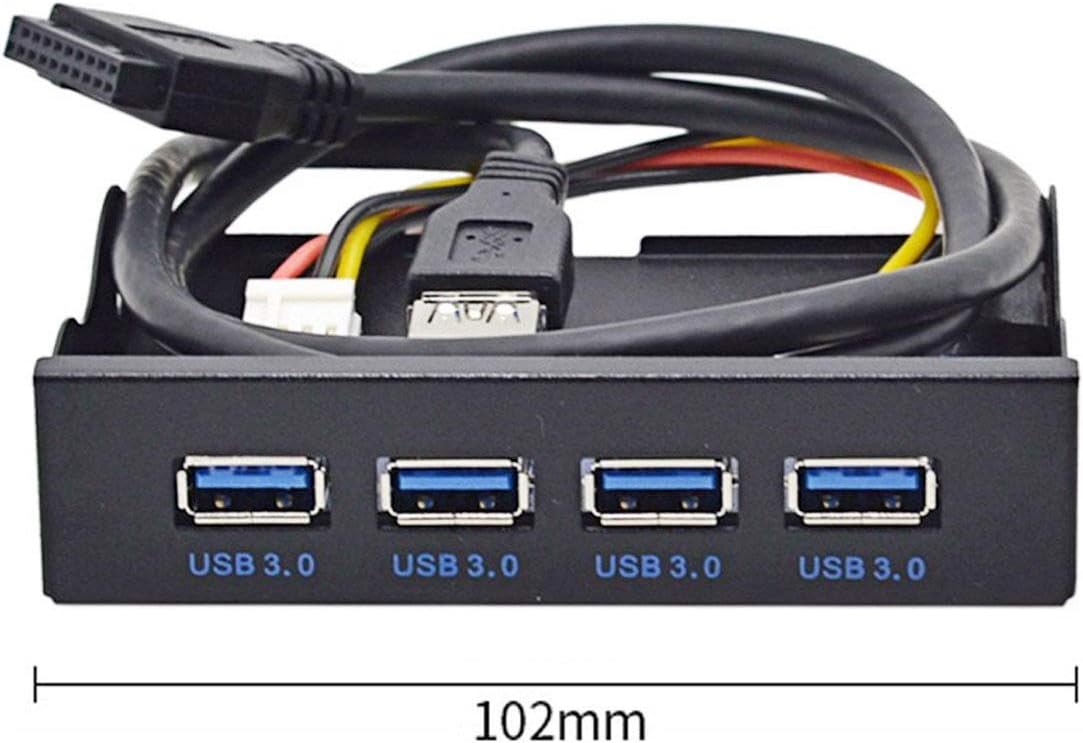 Cablecc USB 3.0 HUB 4 Ports Front Panel to Motherboard 20Pin Connector Cable for 3.5" Floppy Bay