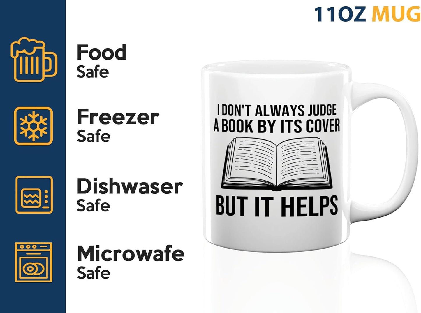 Book Lover Coffee Mug 11oz White -I dont always - Bookworm Literature Library Book Lover Reader Booked Editor Intellectual Studious