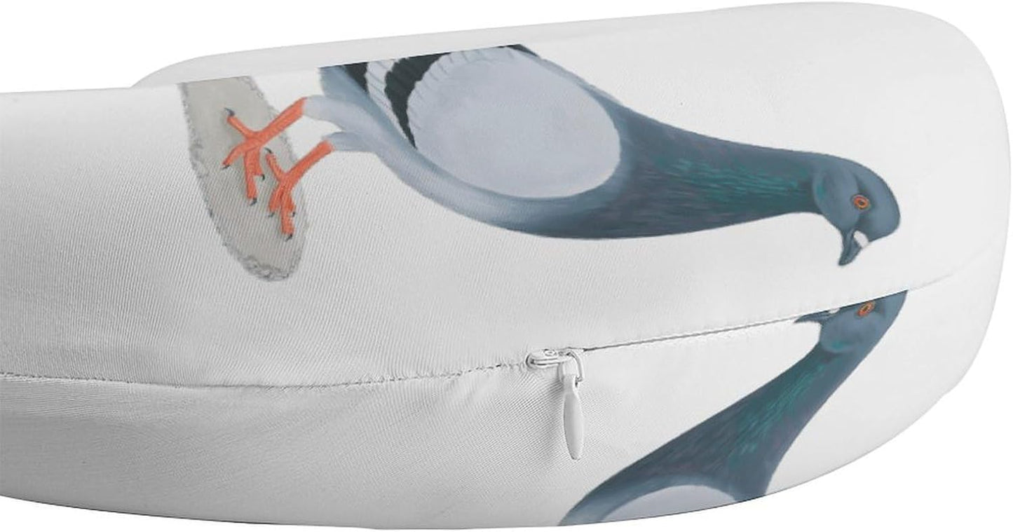 Pigeon Neck Pillow Memory Foam U Shaped Pillows Portable Pillows for Shoulder Travel Head Support Pillow with Concealed Zipper for Airplane Car Home Office