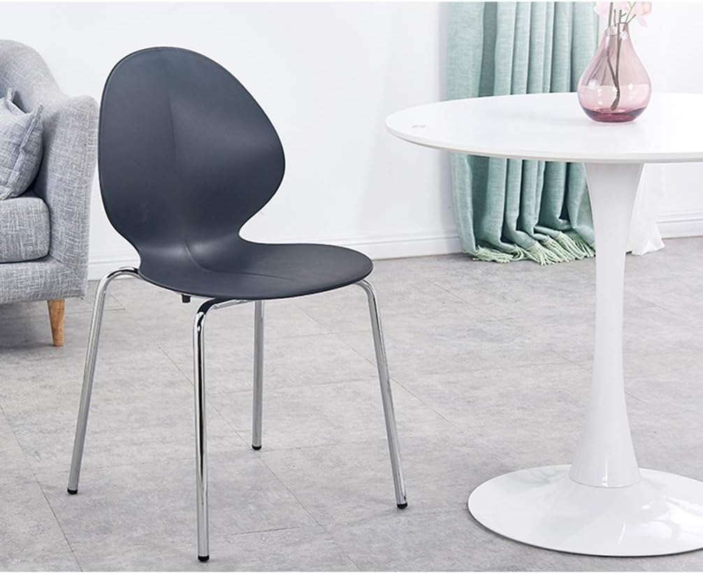 RXBFD Comfortable Chair Modern PP Plastic Dining Chair with Metal Legs,Ergonomically Designed Comfort Curve, for Living Room/Cafe/Lounge/Study Room/Dining Room/Pub Leisure Chair