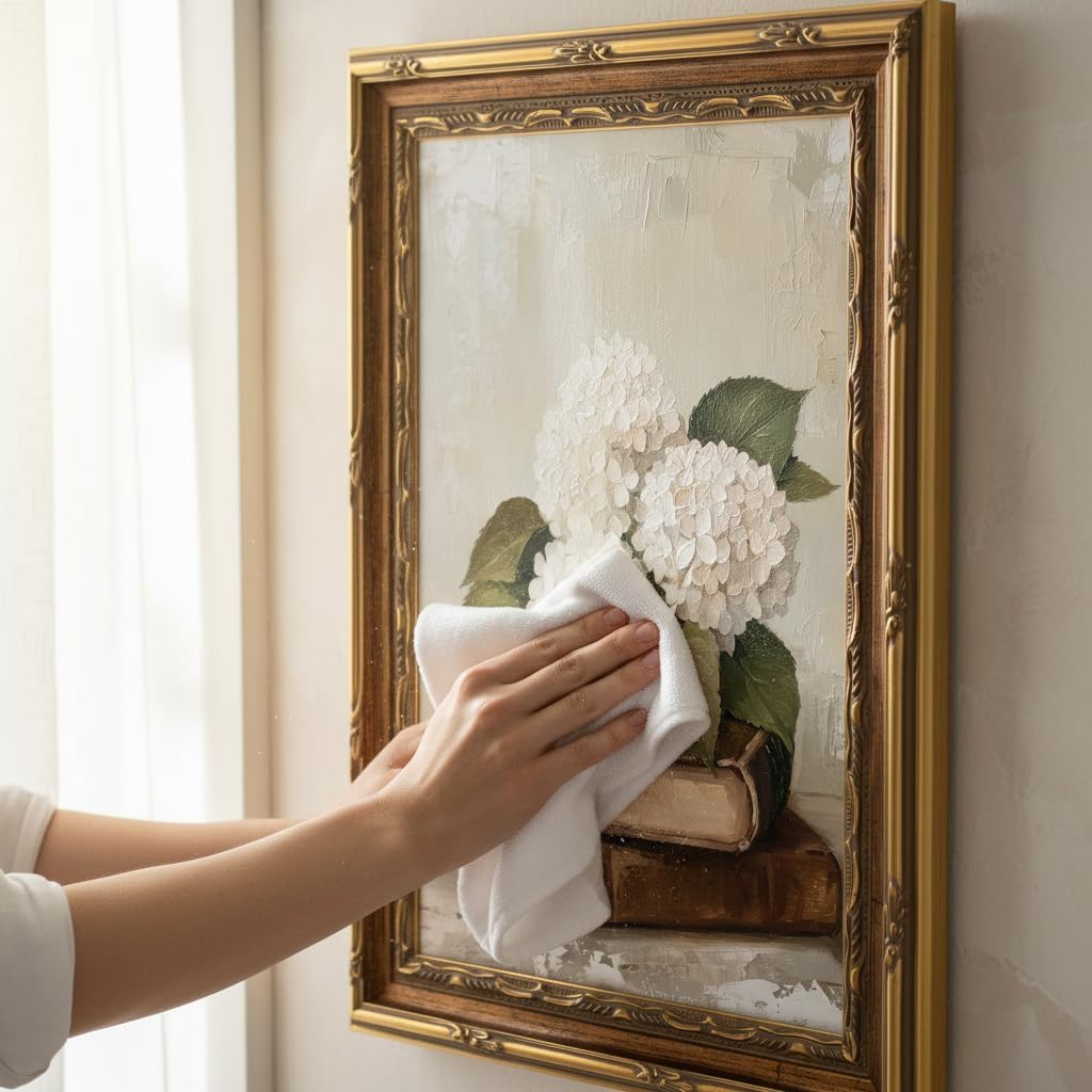 Gold Vintage Framed Floral Book Wall Art Rustic Bookish Hydrangea Painting Picture Wall Decor Elegant Cottage Flowers Poster Print Artwork for Library Reading Room Nook Corner Classroom Home Decoration