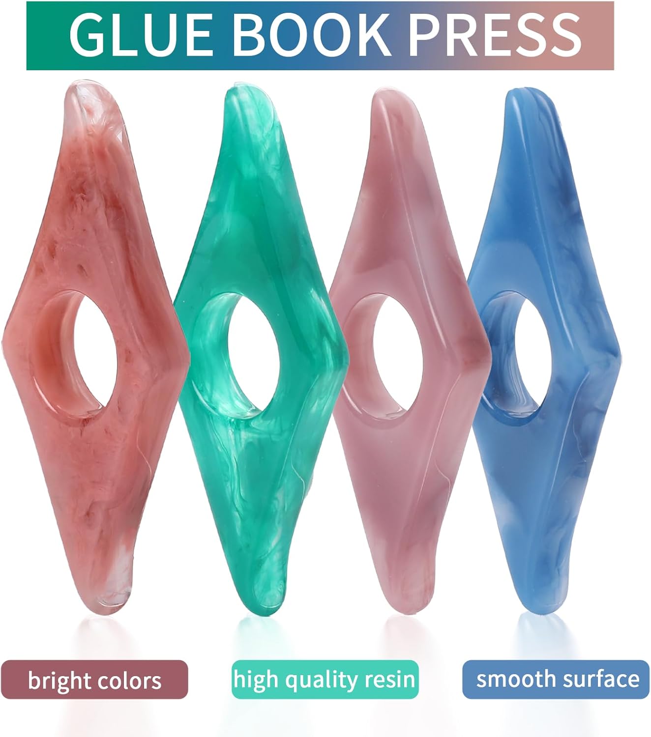 4 Pcs Thumb Book Page Holder Resin Thumb Book Holder Book Page Holders for Reading Book Opener Holder Thumb Ring Book Accessories for Book Lovers Readers Student Teacher Gifts(4 Colors