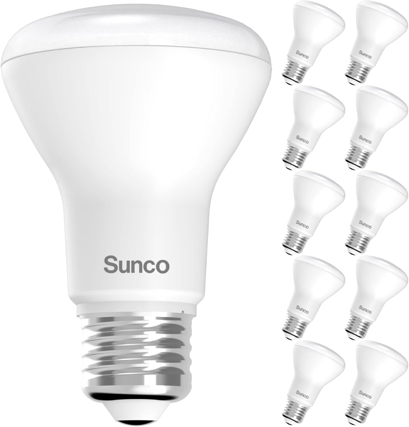 Sunco 10 Pack BR20 LED Bulb Dimmable, Small Recessed Lighting Bulbs, R20 Mini Flood Light Indoor, 550 LM, 7W (50W Equivalent), 2700K Soft White, E26 Base, Can Light for Home, Kitchen, Bedroom UL