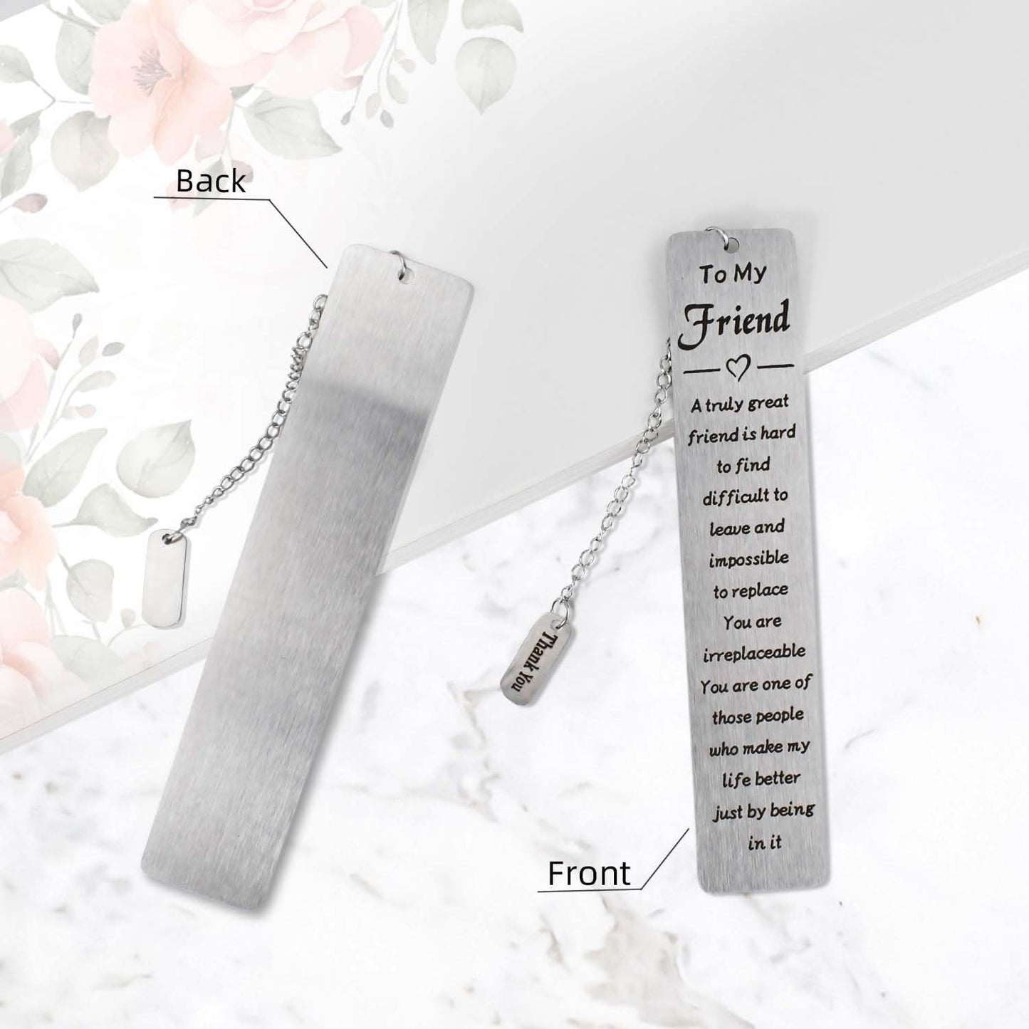 Friendship Bookmarks for Women - Thoughtful Gift for Book Lovers & Best Friends, Stainless Steel Bookmark for Reading Women | with Gift Box
