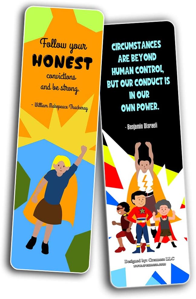 Creanoso Superhero Bookmarks for Kids (12-Pack) – Premium Gift Set – Awesome Bookmarks for Boys Girls – Six Bulk Assorted Bookmarks Designs – Unique Quality Cool Giveaways Collection Pack