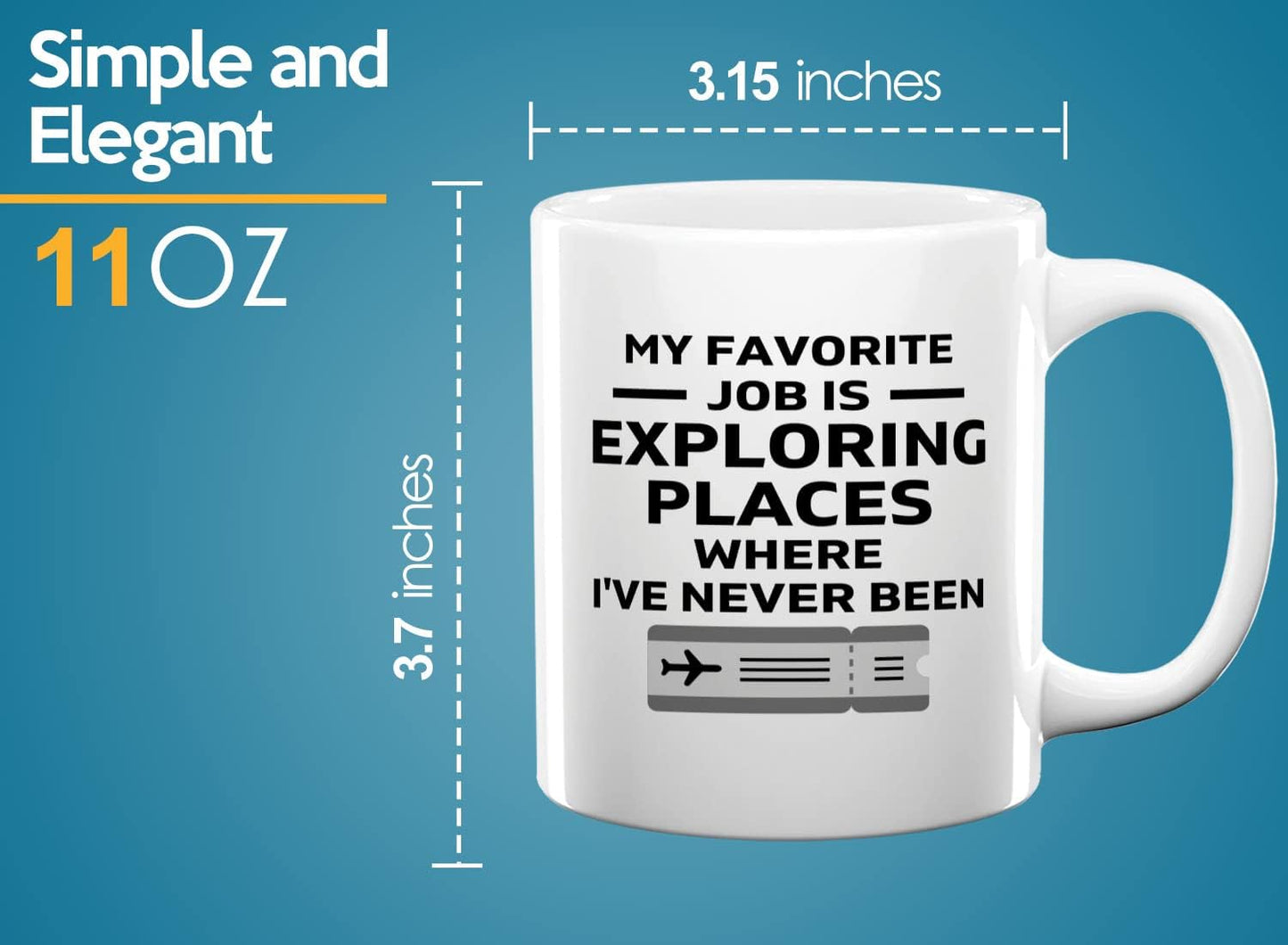 Journalist Coffee Mug 11oz White -Exploring Places - Reading Lover Book Club Gift Author Appreciation Writer Journalism Novelist Scriptwriter