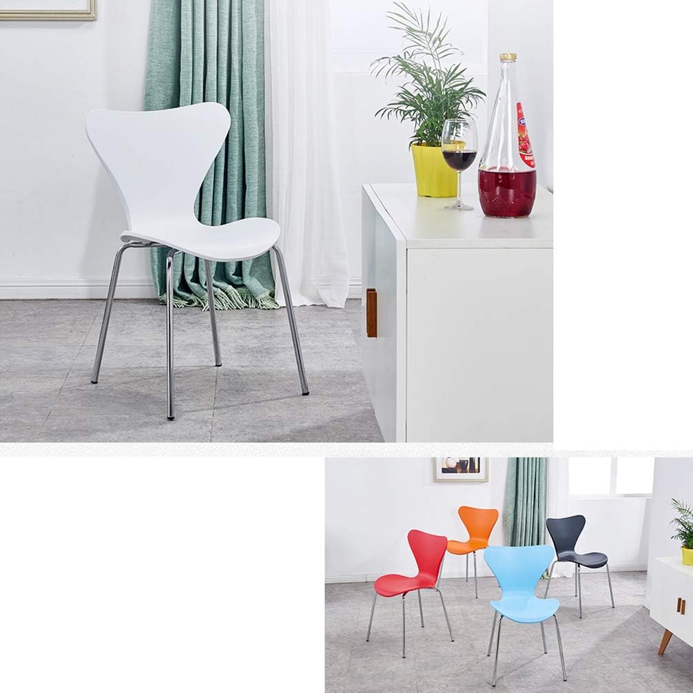 RXBFD Comfortable Chair Mid-Century Modern PP Plastic Dining Chair with Metal Legs, Ergonomically Designed Comfort Curve, for Living Room/Cafe/Lounge/Study Room/Dining Room/Pub Leisure Chair