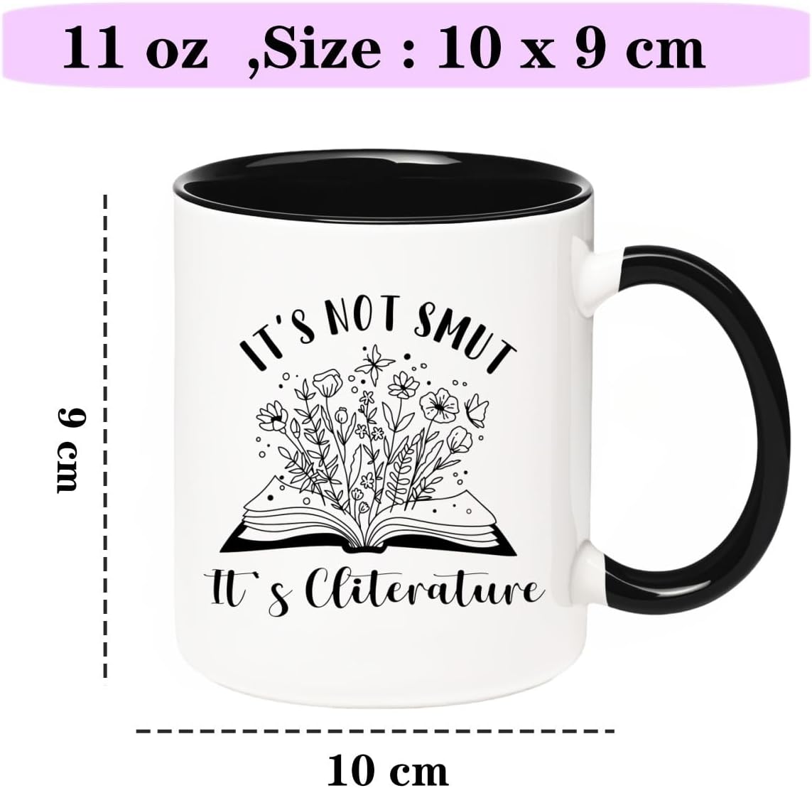 Smutty Book Lovers Gift Coffee Mug, Spicy Cliterature Books Reader Water Cup,11 Oz Ceramic Book Mug for Reading Woman Readers Bookworm Bookish Woman Girl