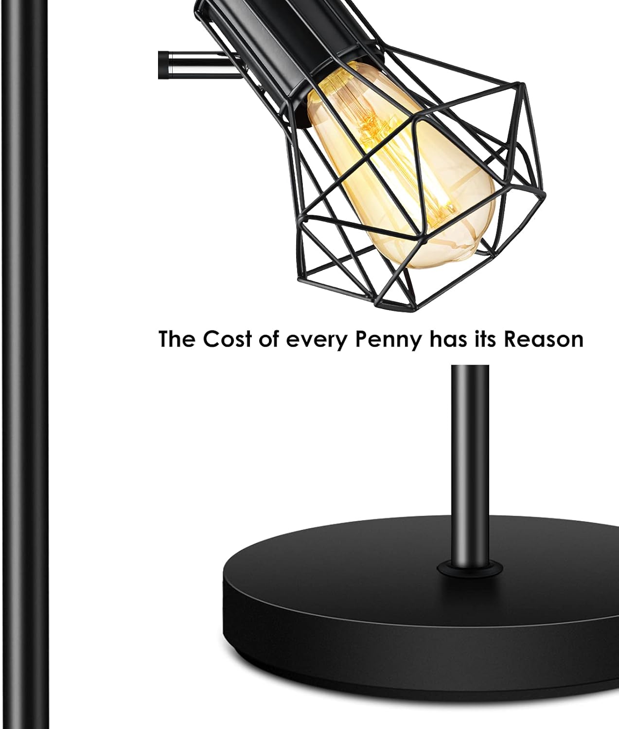 BoostArea Industrial Floor Lamp,Standing Lamp,Farmhouse Tree Floor Lamps with 3 Adjustable Cage Heads,E26 Socket,Independent Control,Floor Lamp for Living Room,Bedroom,Rustic Home(No Bulb)