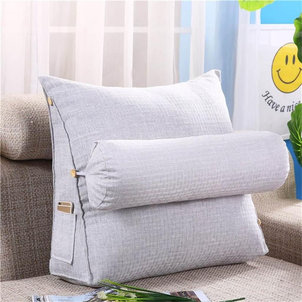 HBJWOV Sofa Cushion Back Pillow Bed Backrest Office Chair Support Waist Lounger TV Reading Lumbar Home Decor(Black,L)
