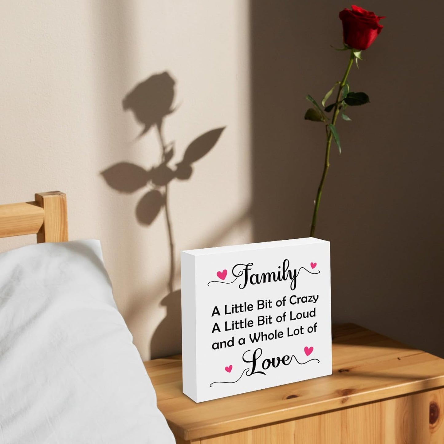 Home Desk Decor Sign House Warming Gifts Wood Box Sign New Home Housewarming Gifts for Women Men Friend Family Inspirational Wooden Box Plaque for Living Room Bedroom Desk Shelf Table Decor