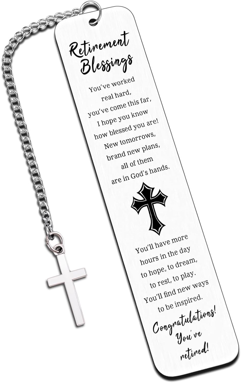 Haukea Retirement Gift for Woman Men Happy Cool Retirement Gifts for Women Coworkers Farewell Goodbye Gifts Cross Metal Bookmark