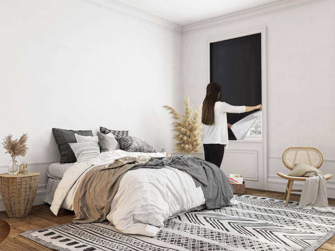 Easynight 100% Blackout Shade for Home and Travel, Includes Suction Cups, Large, Make Any Size and Shape Up to 78x57 Inches, No Drill, Easy to Use Temporary Or Permanent for Home Travel Office