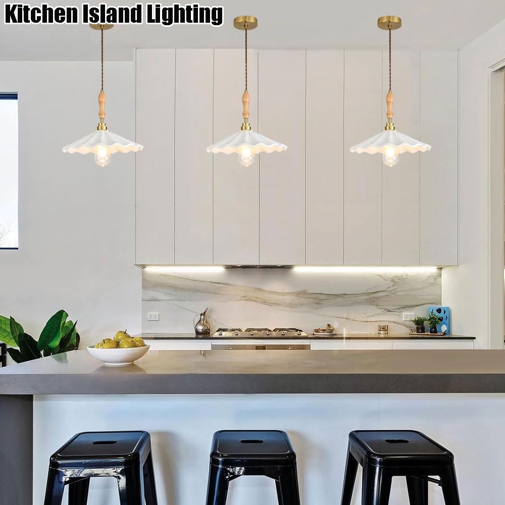 ZSJPDP Flush Mount Ceiling Lighting Fixtures,Japanese Minimalist Style Chandelier,Creative Lotus Leaf-Shaped Ceramic Hanging Lamp Lampshade,Study Bedroom Restaurant Decoration Pendant Light
